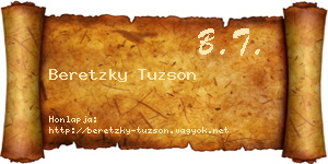 Beretzky Tuzson névjegykártya
